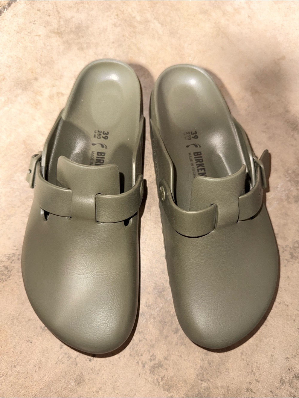 Birkenstock Olive Green Slip-On Clog with Adjustable Strap